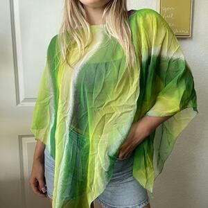 Y2K Unbranded Sheer Two Toned Green Sheer Shaw / Shrug OS